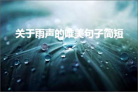 关于雨声的唯美句子简短（文案982条）